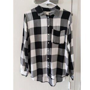Medium H&M Wide Checkered Blouse